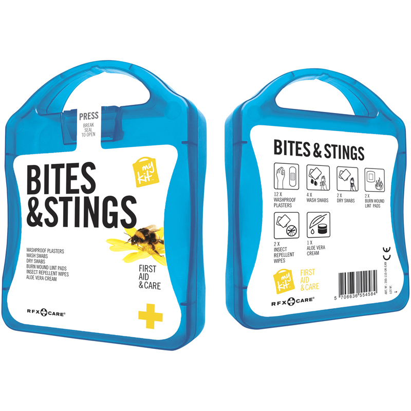 Bites And Stings First Aid Kit in blue