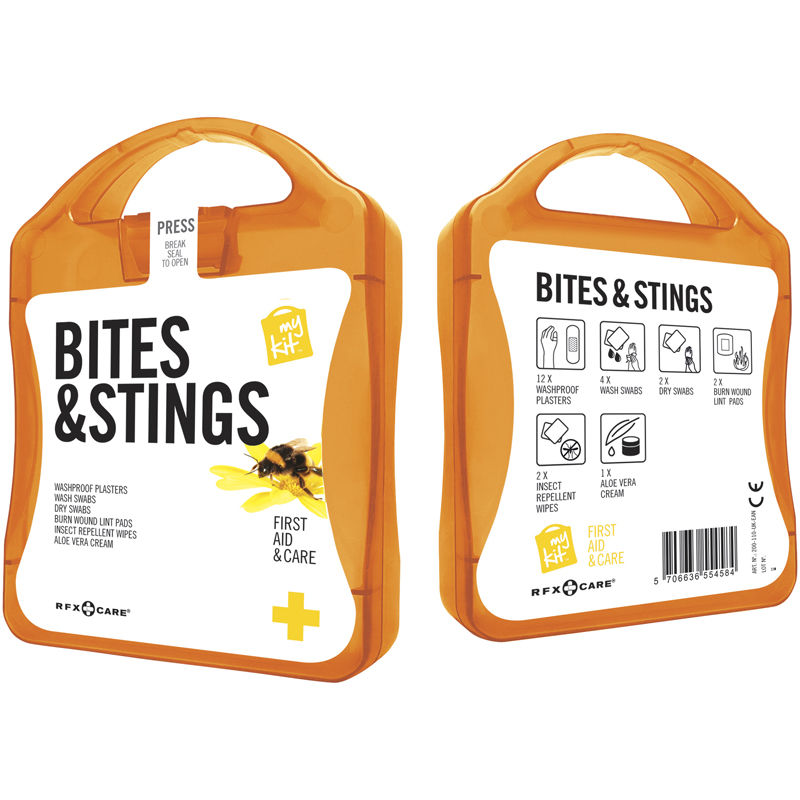 Bites And Stings First Aid Kit in orange