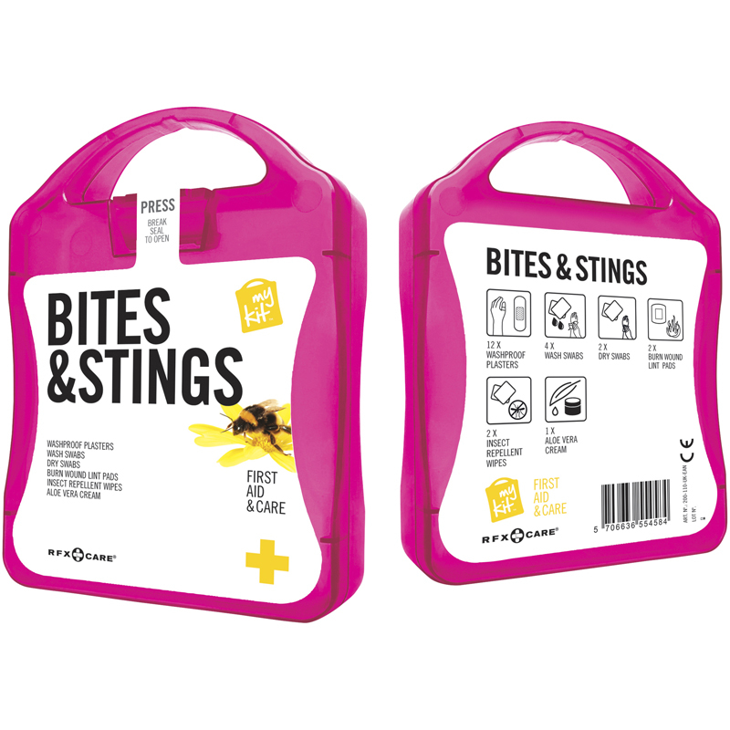 Bites And Stings First Aid Kit in pink