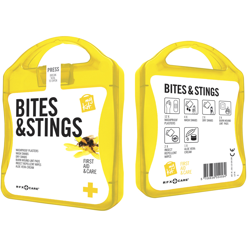 Bites And Stings First Aid Kit in yellow