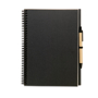 Bloquero Plus Notebook in black with black elastic pen loop and black and brown pen