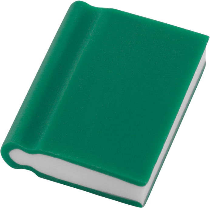 Book Eraser in green and white