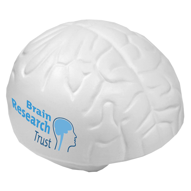 White stress toy in the shape of a brain