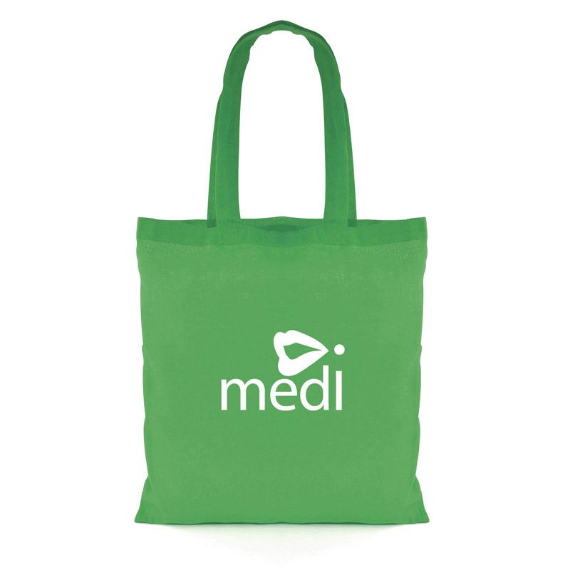 Budget Colour Shopper in green with 1 colour print logo