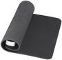 Black mouse pad rolled up for storage