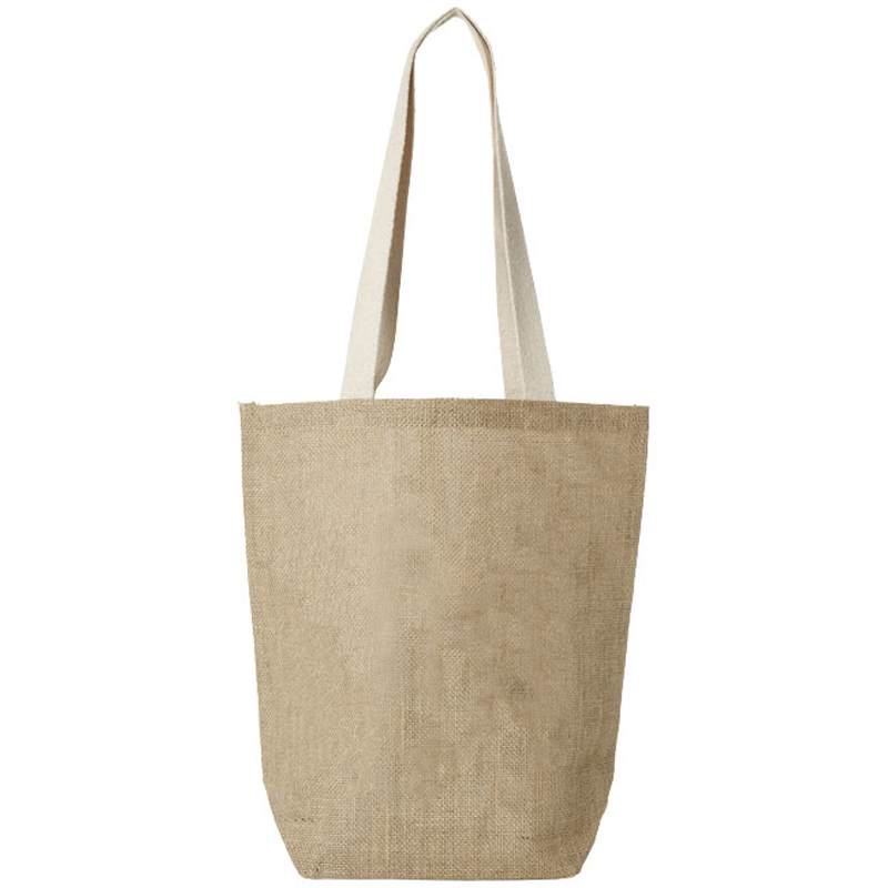 the back of the calcutta jute bag with cream handle