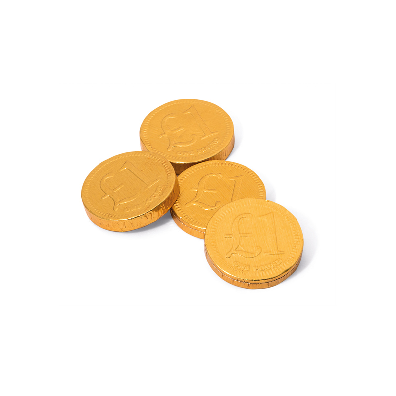 4 gold chocolate coins