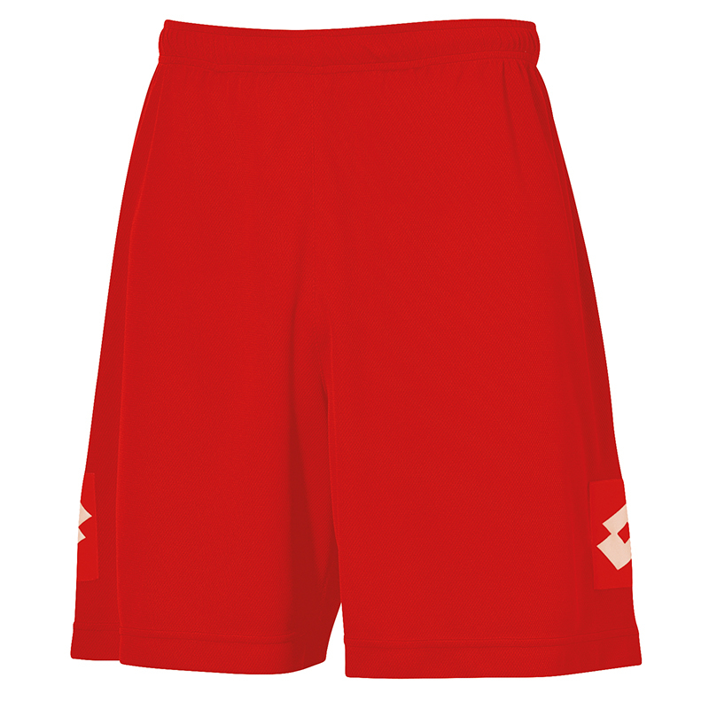 Classic Performance Football Shorts in red with 2 colour print logo on each side of leg