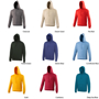 College Hoodie with double fabric hood, kangaroo pouch and drawstrings