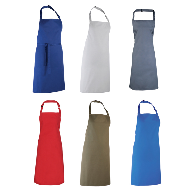 Colours Bib Apron with sliding adjustable buckle, neckband and ties