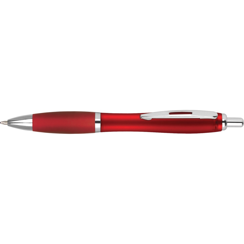 Ballpen in red with silver coloured trim