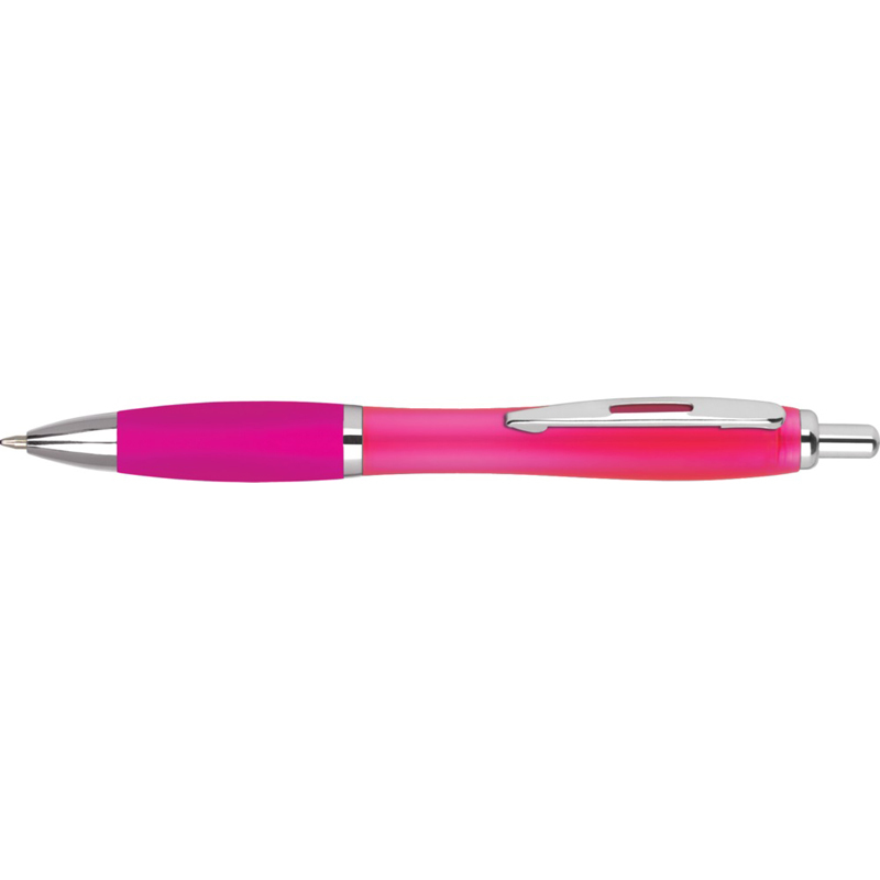 Magenta ergonomic plastic ballpen