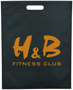 Promotional brochure carry bag in black with logo printed to the front
