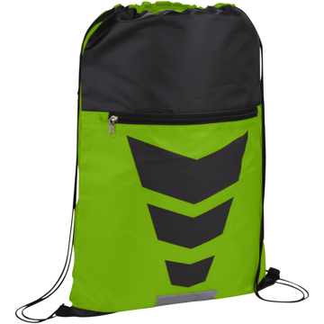Courtside Drawstring Backpack in green and black