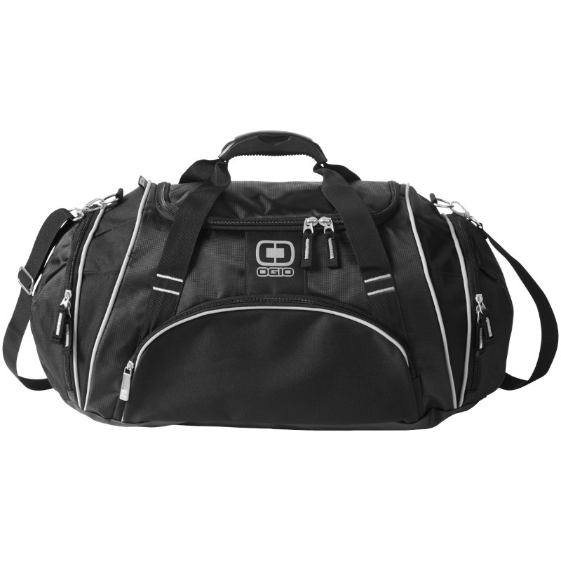 Crunch Duffel Bag in black with white details front on view