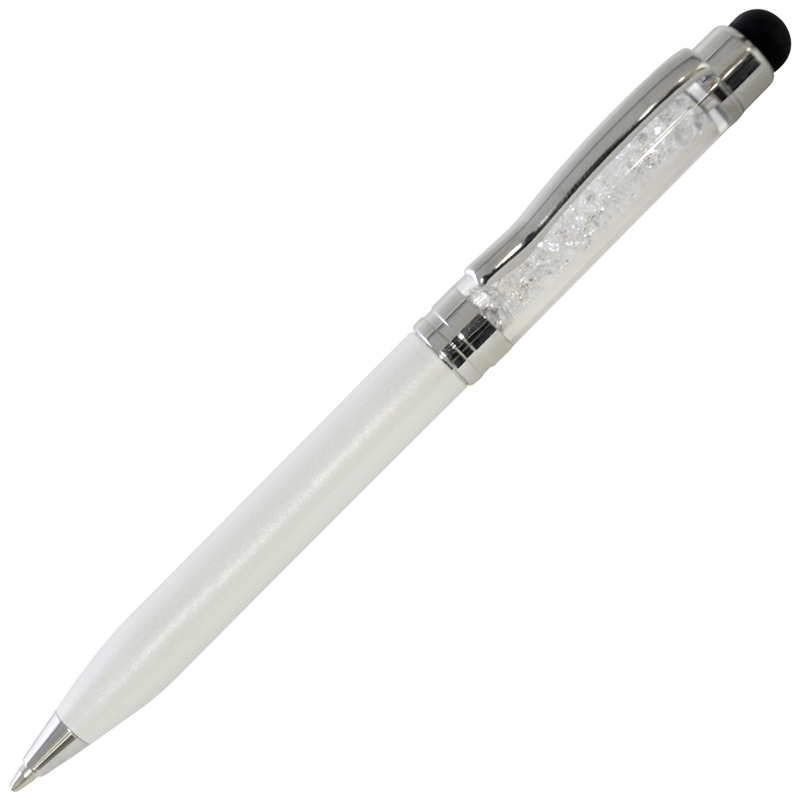 Crystal Stylus Ballpen in white