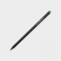 Crystal Tipped Eco Pencil in black with 1 colour print logo and green crystal