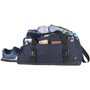 Day 21inch Duffel Bag in navy with black straps and full of clothes