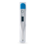 white thermometer with blue clip in a case