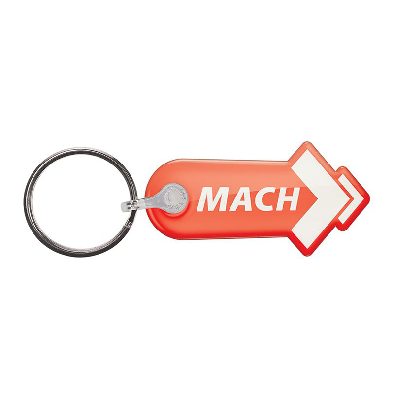 orange arrow vinyl domed keyring