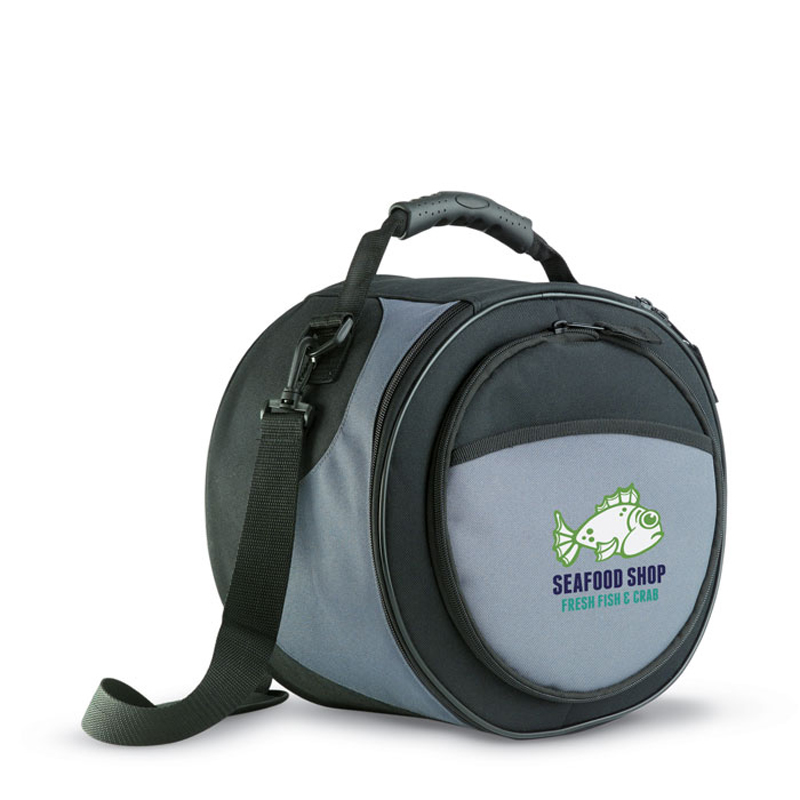 Donau BBQ Cooler Bag in black and grey with 4 colour print logo