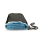 light blue dye towel in black pouch