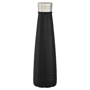 500ml Black metal insulated drinks bottle with silver lid