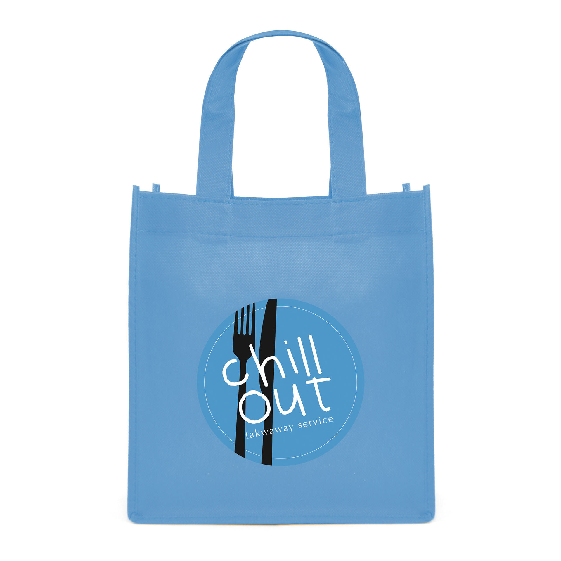 mini branded bag in cyan