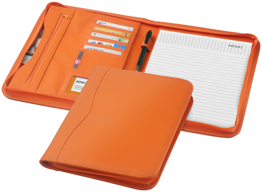 orange ebony zipped folder