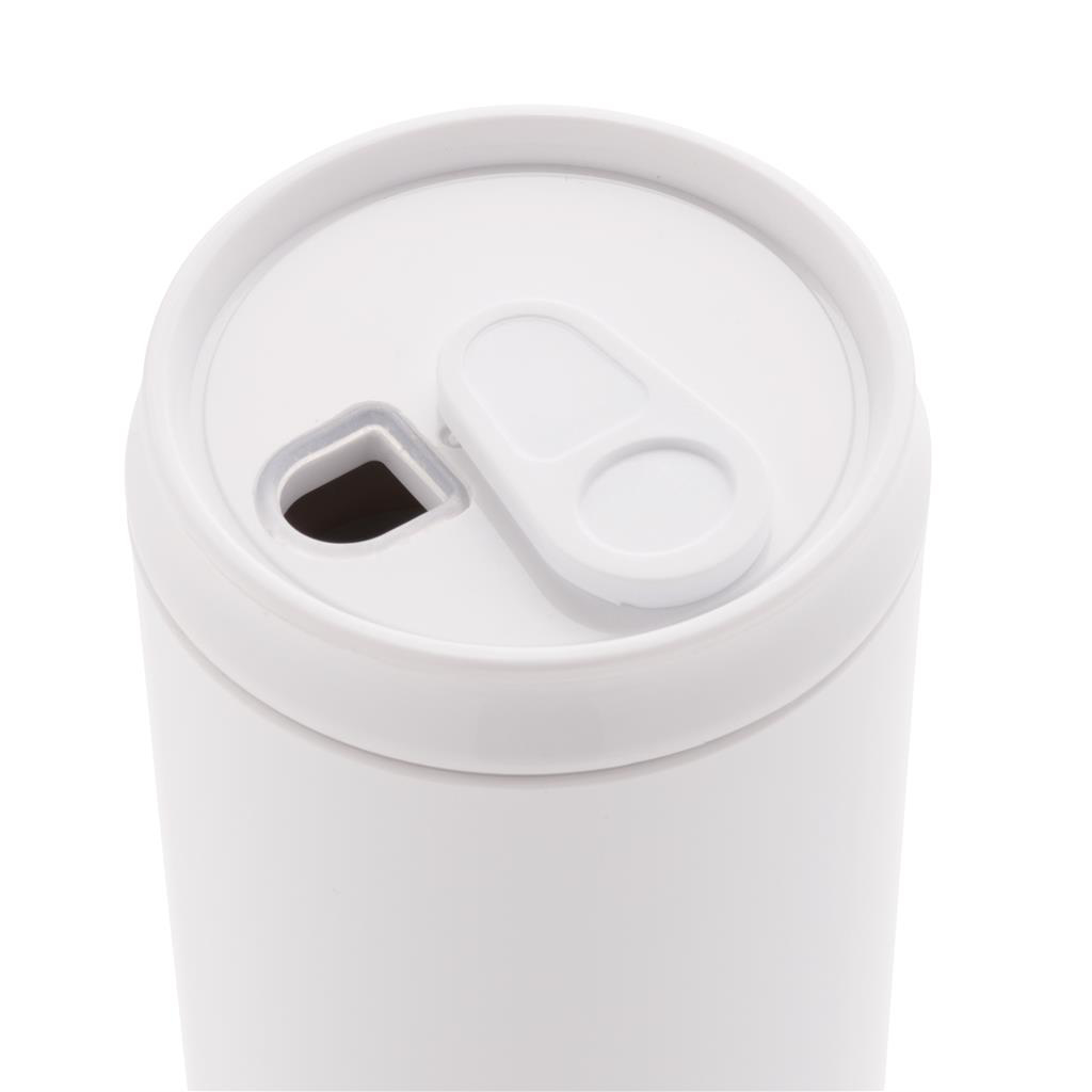 close up of the white drinking can lid
