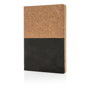 Eco-friendly cork notebook with bottom half coloured black