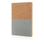 Eco-friendly cork notebook with bottom half coloured white