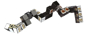 elastic cube toy with a full colour photographic design stretched out into a line