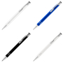 electra lightweight metal ballpen - white, royal blue, black, white