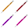electra lightweight metal ballpen - orange, red, purple, pink