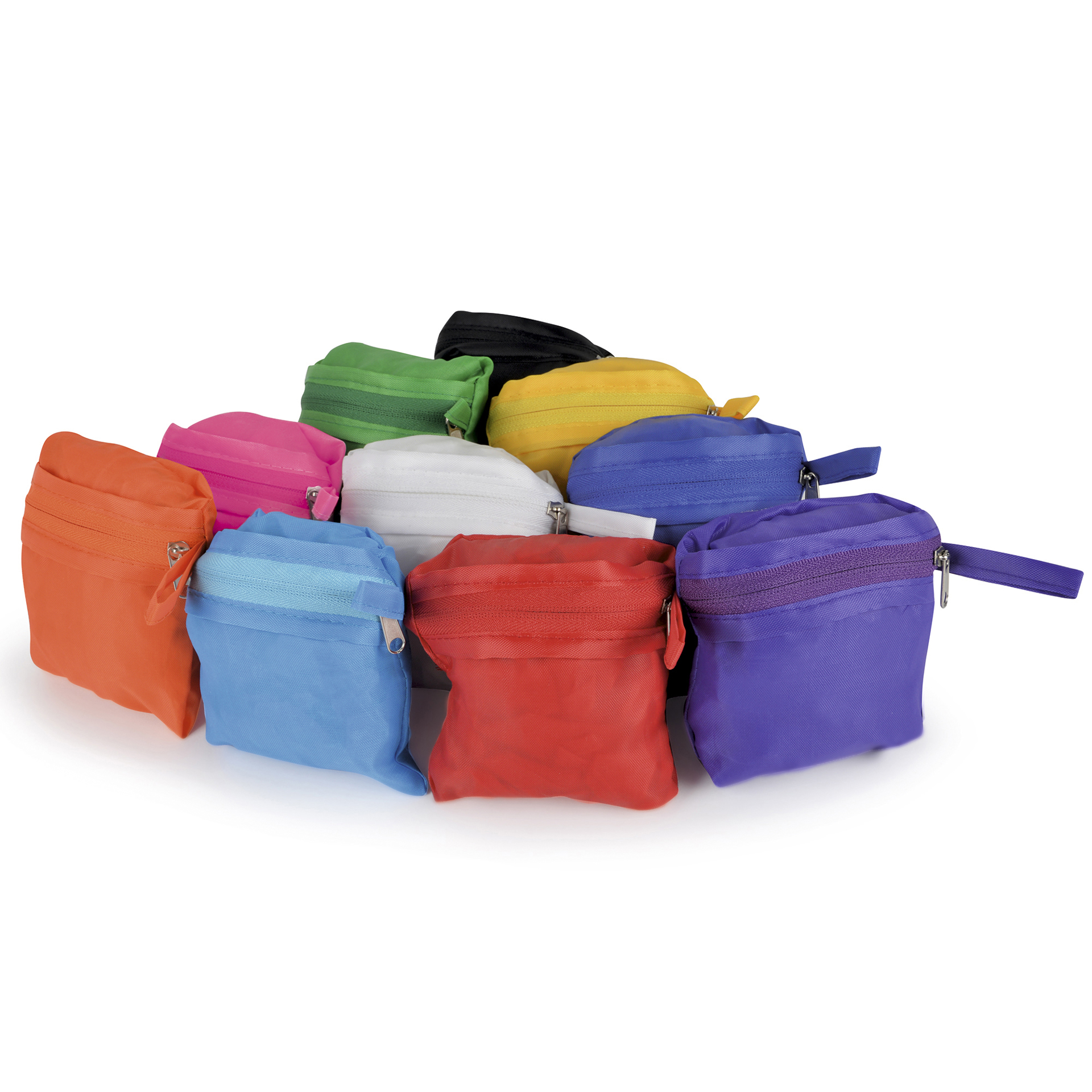 Folding shopping bags in a range of colours
