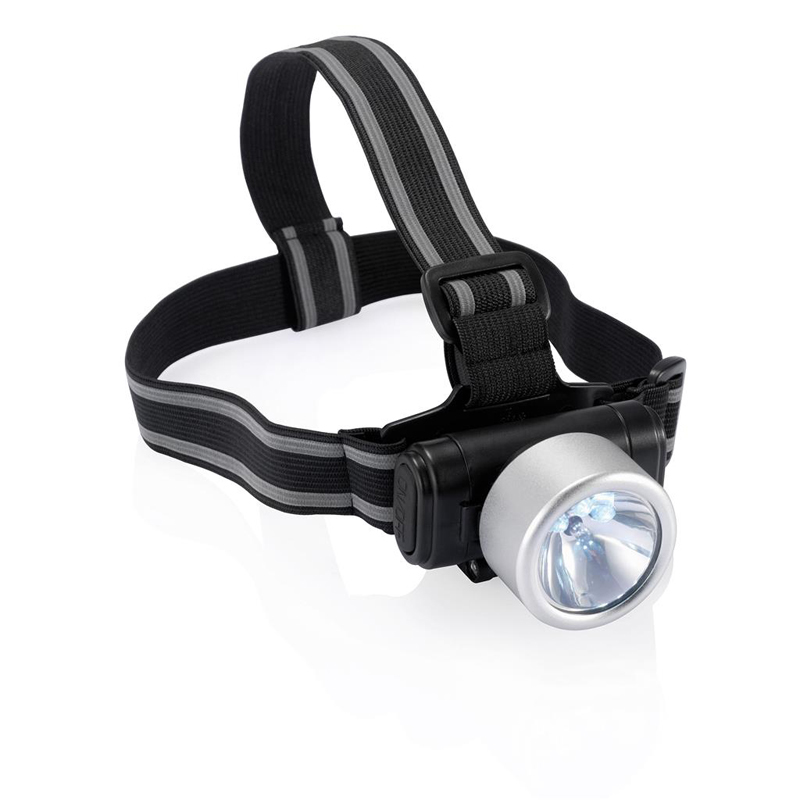 Everest headlight in silver with black straps
