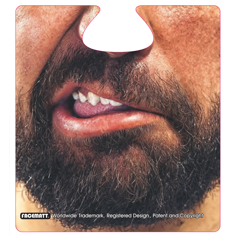 funny face beer mat with brown beard