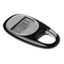 black fancy pedometer with built in carabiner clip