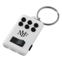 white and black flip and click key light with a 1 colour logo