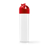 Clear Sports Bottle With Red Cap And Handle To Lid