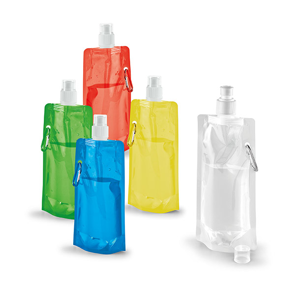 Folding Water Bottle With Side Carabiner Clip - Group Image