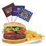 3 food pick flags with full colour designs in burger