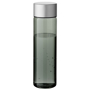 Straight sided drinks bottle in translucent grey with silver screw lid
