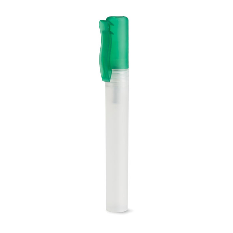 pen style hand sanitizer with white body and green cap