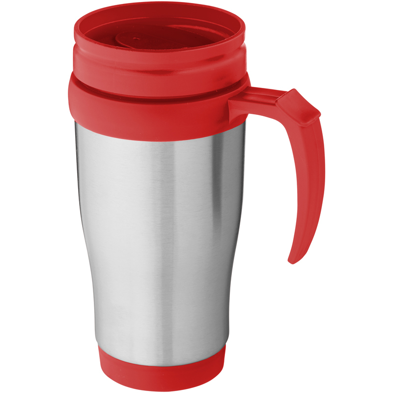 Gila Thermal Mug in silver and red