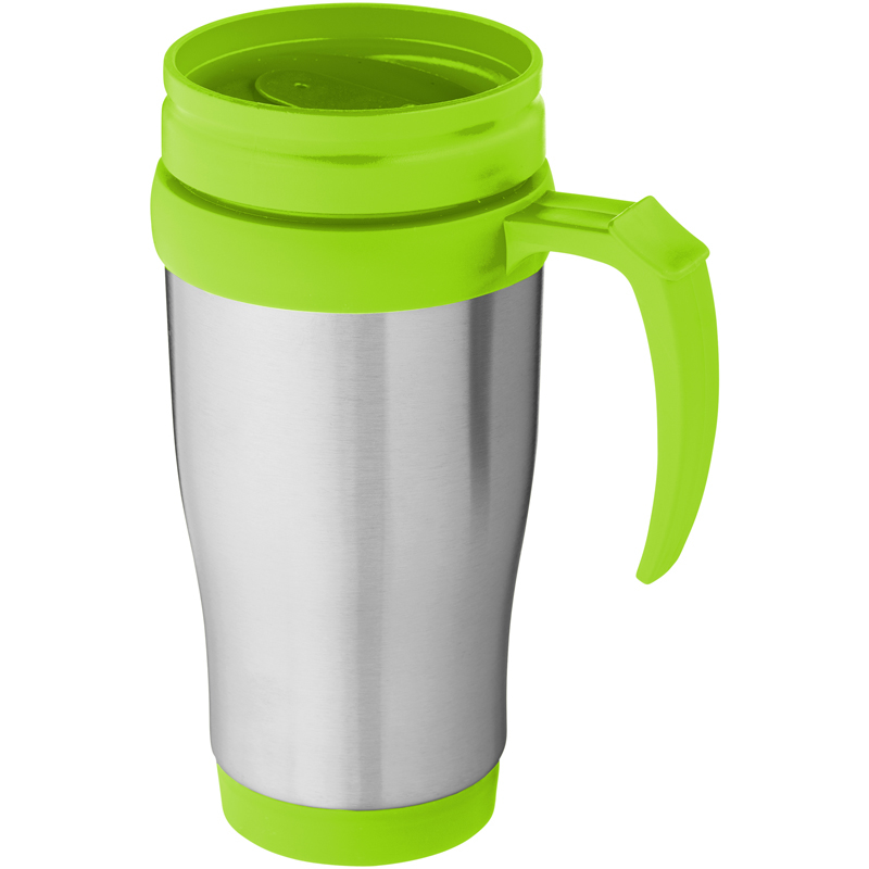 Gila Thermal Mug in silver and green