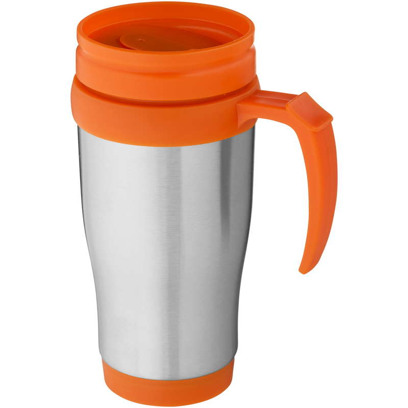 Gila Thermal Mug in silver and orange