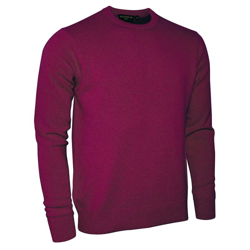 Glenmuir Lambswool Crew Neck Sweater in burgundy