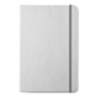 A5 goldies notebook with PU cover in silver with silver elastic closure strap